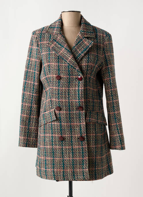 Manteau long coupe droite sans capuche bleu MÊME ROAD femme