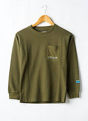 Sweat-shirt coupe droite manches longues vert GARCIA garçon