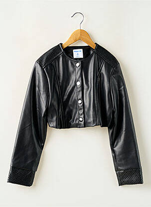 Veste simili cuir coupe droite noir MAYORAL fille