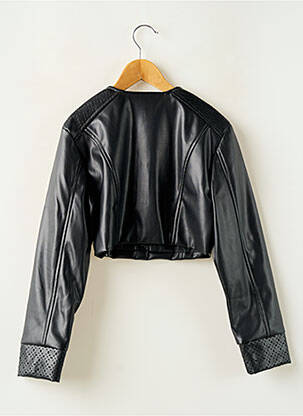 Veste simili cuir coupe droite noir MAYORAL fille