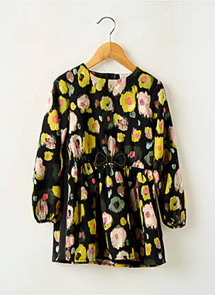 Robe courte manches longues manches longues noir BOBOLI fille