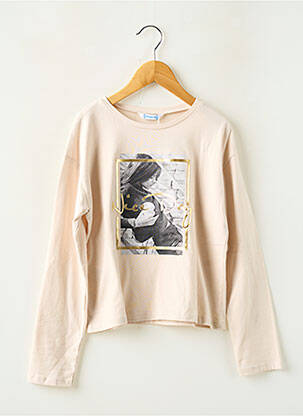 T-shirt coupe droite manches longues beige MAYORAL fille