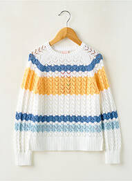 Pull coupe droite manches longues blanc BOBOLI fille