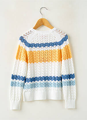 Pull coupe droite manches longues blanc BOBOLI fille