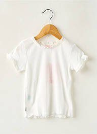 T-shirt coupe cintrée manches courtes blanc BOBOLI fille