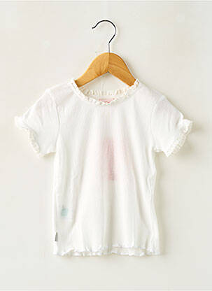 T-shirt coupe cintrée manches courtes blanc BOBOLI fille