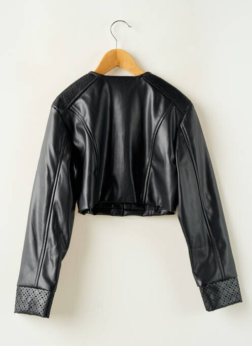 Veste simili cuir coupe droite noir MAYORAL fille