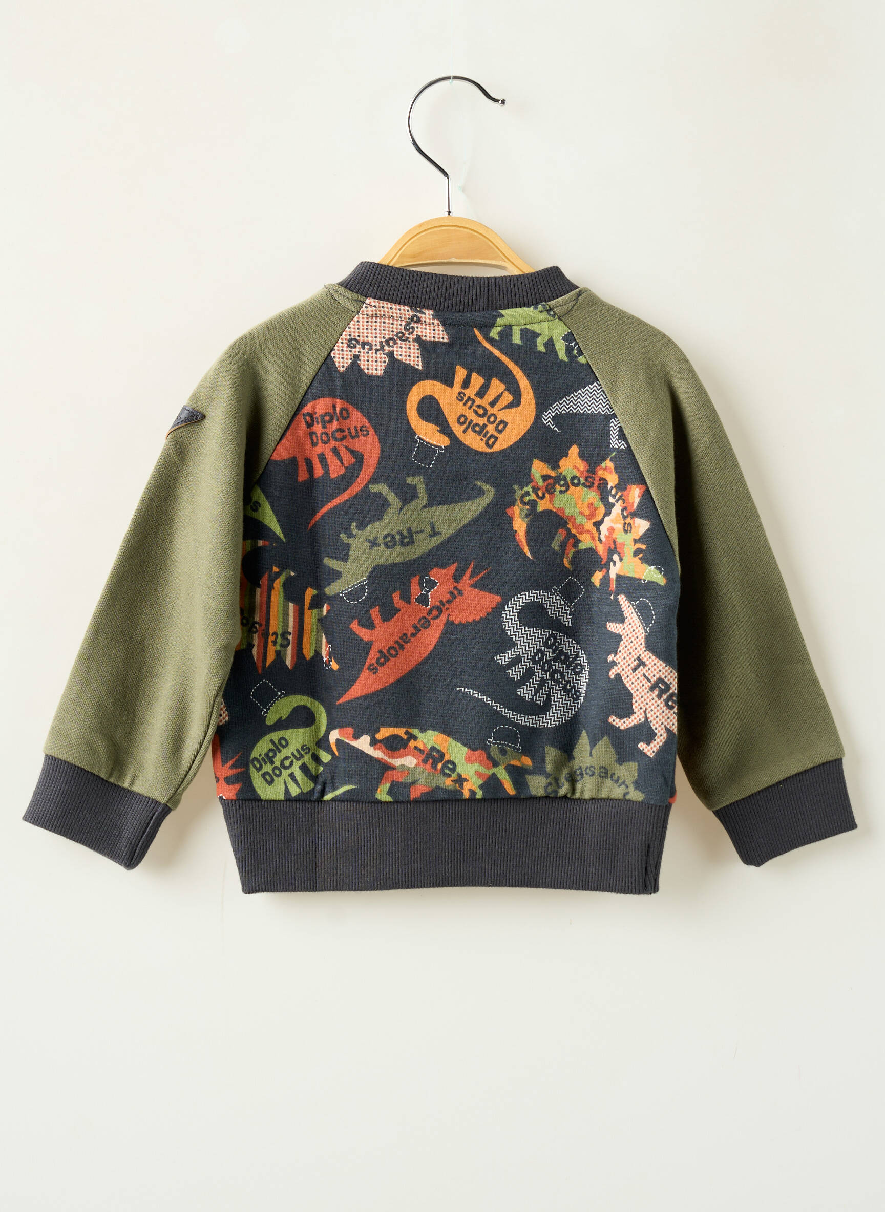 Pull imprimé fantaisie manches longues vert BOBOLI garçon