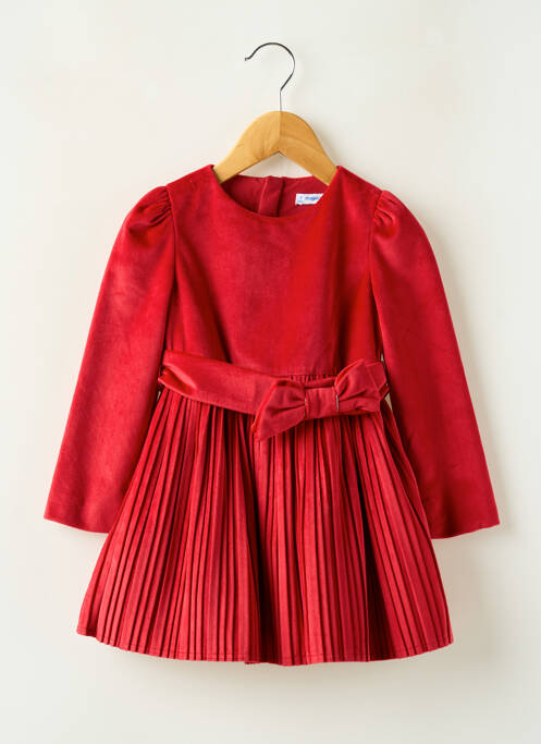 Robe courte doublure manches longues rouge MAYORAL fille