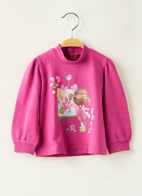 T-shirt stretch manches longues rose MAYORAL fille