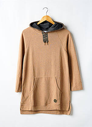 Robe pull resserrée sur le bas manches longues marron MAYORAL fille