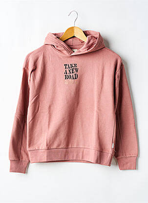 Sweat-shirt à capuche col v manches longues rose GARCIA fille
