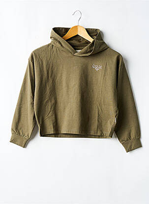Sweat-shirt à capuche coupe droite manches longues vert GARCIA fille