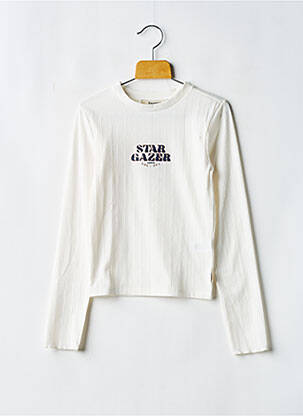 T-shirt coupe cintrée manches longues blanc GARCIA fille
