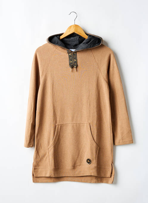 Robe pull resserrée sur le bas manches longues marron MAYORAL fille