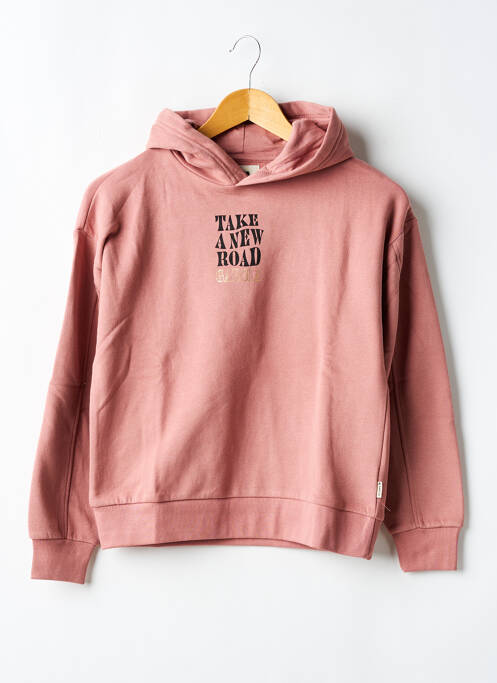 Sweat-shirt à capuche col v manches longues rose GARCIA fille