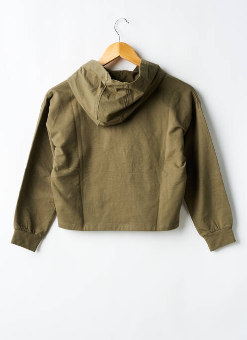 Sweat-shirt à capuche coupe droite manches longues vert GARCIA fille