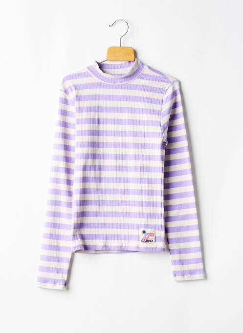Top coupe cintrée manches longues violet GARCIA fille