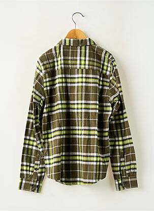 Chemise manches longues coupe droite vert GARCIA garçon