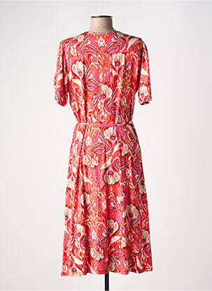 Robe longue imprimé fantaisie manches courtes orange YEST femme