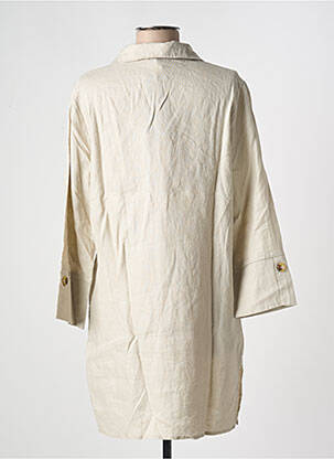 Robe courte manches longues manches longues beige YEST femme