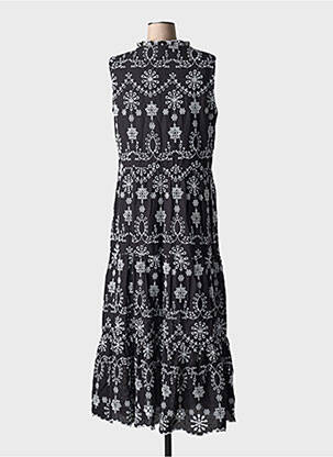 Robe longue coupe évasée sans manche noir YEST femme