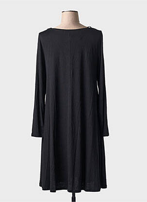 Robe mi-longue coupe fluide manches longues noir AN II VITO femme