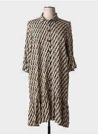 Robe mi-longue imprimé fantaisie manches longues noir AN II VITO femme