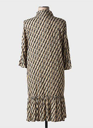 Robe mi-longue imprimé fantaisie manches longues noir AN II VITO femme