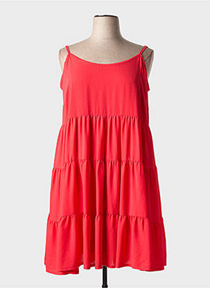 Robe mi-longue col rond fines bretelles rouge AN II VITO femme