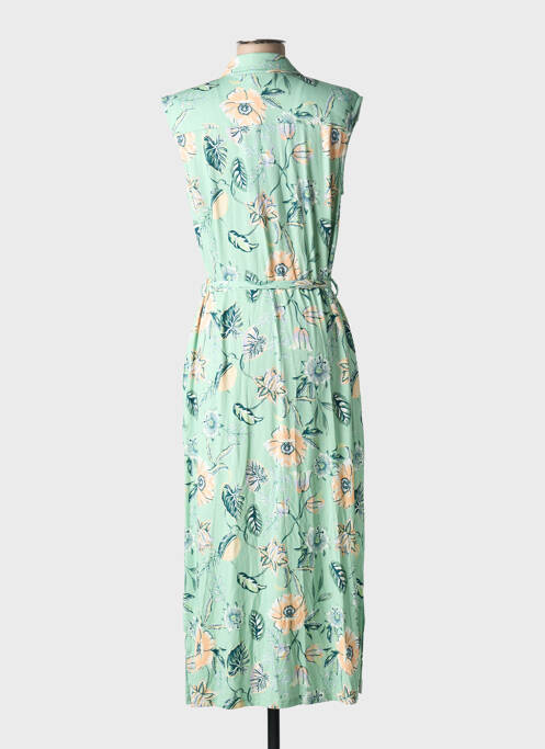 Robe longue imprimé fantaisie sans manche vert YESTA femme