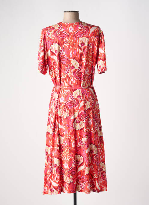 Robe longue imprimé fantaisie manches courtes orange YEST femme