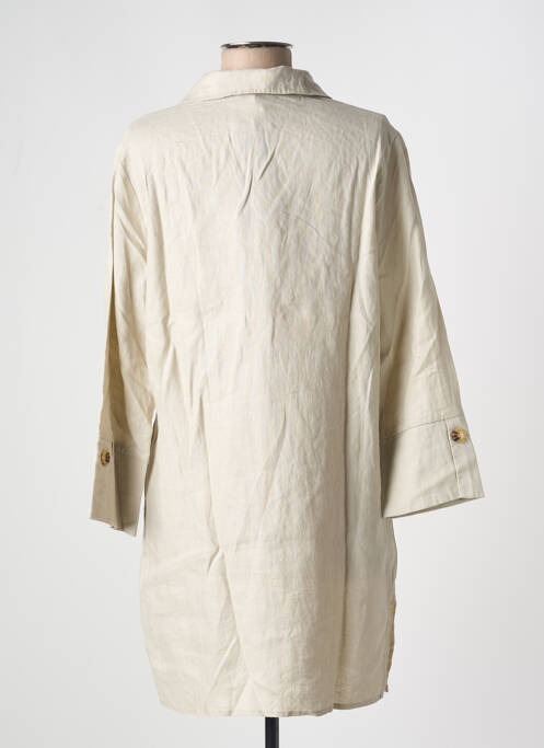 Robe courte manches longues manches longues beige YEST femme