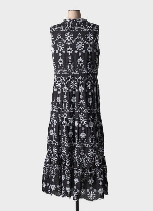 Robe longue coupe évasée sans manche noir YEST femme