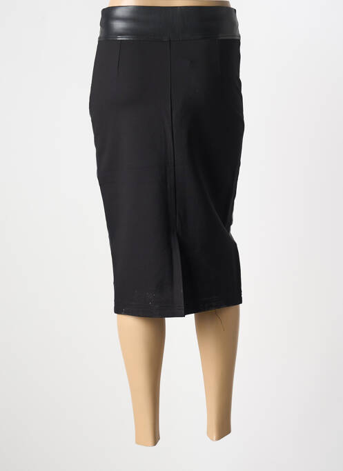 Jupe mi-longue fermeture zip latéral noir YEST femme