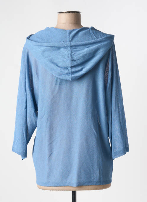 Pull col v manches 3/4 bleu YEST femme