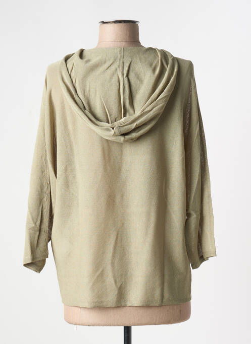 Pull col v manches 3/4 vert YEST femme