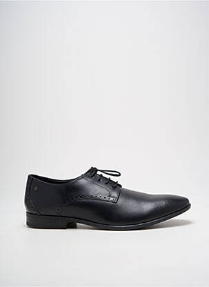 Derbies tissage satiné talon bas noir BASE LONDON homme