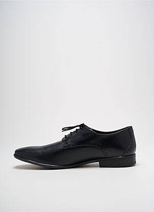 Derbies tissage satiné talon bas noir BASE LONDON homme