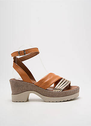 Sandales/nu pieds semi compensé talon de 4 à 6cm marron LUNE & L'AUTRE femme