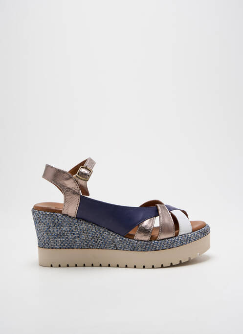 Sandales/nu pieds talon compensé talon de 7 à 9cm bleu LUNE & L'AUTRE femme