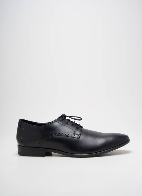 Derbies tissage satiné talon bas noir BASE LONDON homme