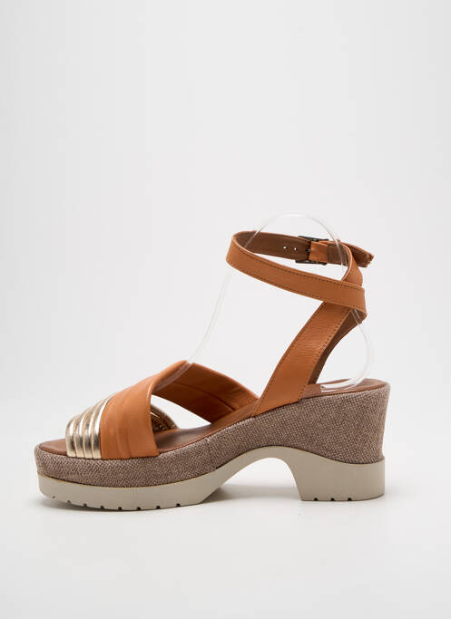 Sandales/nu pieds semi compensé talon de 4 à 6cm marron LUNE & L'AUTRE femme