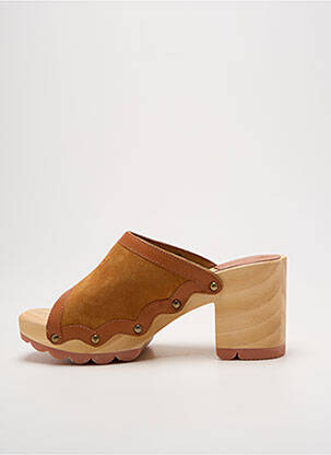 Mules/sabots nubuck talon de 7 à 9cm marron KICKERS femme