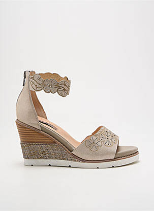 Sandales/nu pieds matière lisse talon de 7 à 9cm gris FUGITIVE BY FRANCESCO ROSSI femme