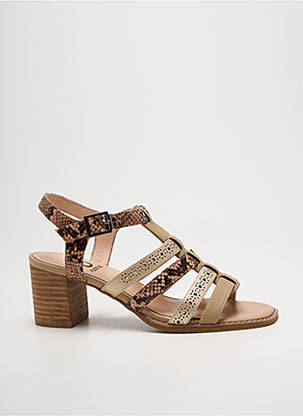 Sandales/nu pieds tissage satiné talon de 4 à 6cm marron FUGITIVE BY FRANCESCO ROSSI femme