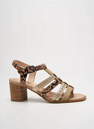 Sandales/nu pieds tissage satiné talon de 4 à 6cm marron FUGITIVE BY FRANCESCO ROSSI femme