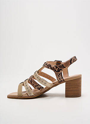 Sandales/nu pieds tissage satiné talon de 4 à 6cm marron FUGITIVE BY FRANCESCO ROSSI femme