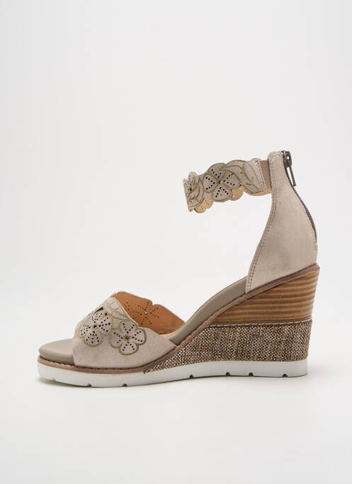 Sandales/nu pieds matière lisse talon de 7 à 9cm gris FUGITIVE BY FRANCESCO ROSSI femme