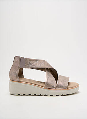 Sandales/nu pieds tissage satiné talon de 4 à 6cm argent CLARKS femme